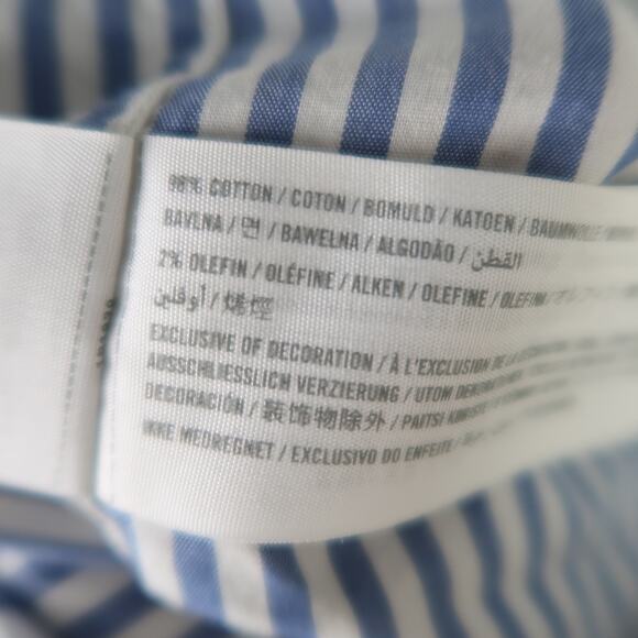 Abercrombie & Fitch blue and white stripe button-down shirt Mens S - Picture 6 of 7